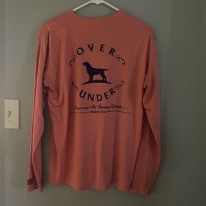 Over Under Long Sleeve performance Shirt in Coral